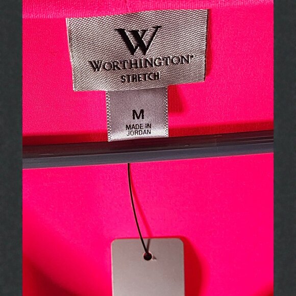NWT Worthington Hot Pink Cowl Neck Sleeveless Top Size M Barbiecore - Picture 7 of 7